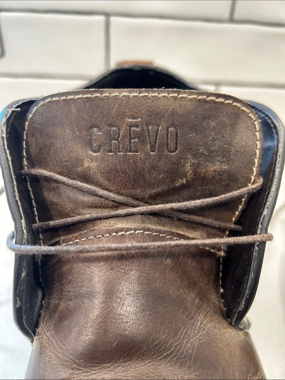 Crevo Longport Mens Size 12 Brown Leather Casual Ankle Chukka Boot Shoes
